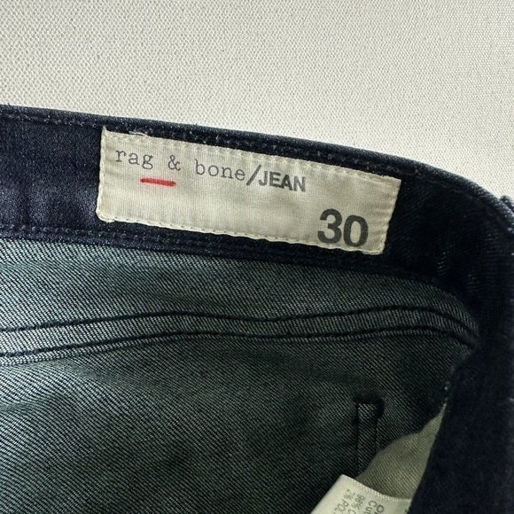 Rag & Bone JEAN The Skinny Leg Jeans Blue Olive Harrow Dark Wash Size 30x30 - Picture 6 of 8